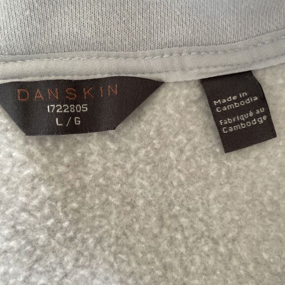 Danskin‎ Mixed Rib Half Zip Jacket LARGE Women's Pullover Halogen Baby Blue - Picture 6 of 10